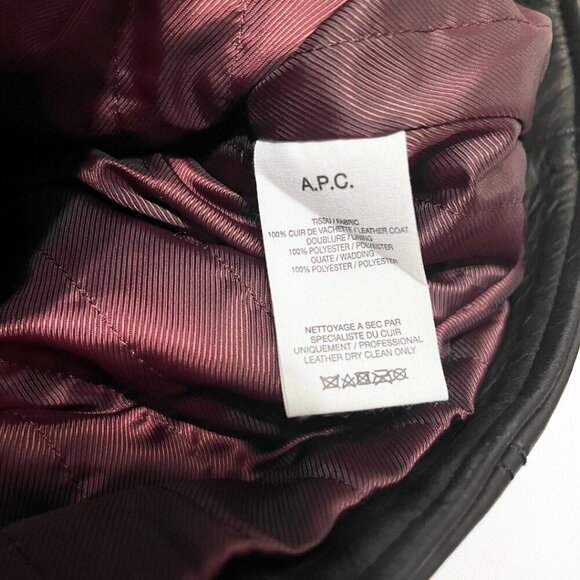 NWT APC FLORENCE BLACK LEATHER JACKET - 34 (XS) - Picture 16 of 16